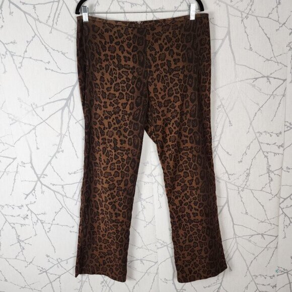 No Boundaries Leopard Print Stretch High Rise Bootcut Pants - Picture 1 of 7